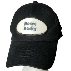 Vintage BOCCE ROCKS Baseball Hat Cap Black Adjustable Ball Game Sports Unisex